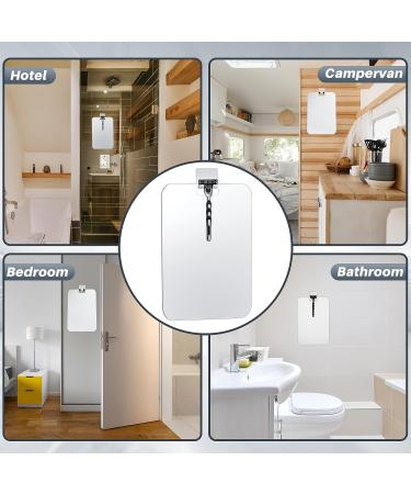 Chunful 2 Pcs Fogless Shower Mirror Set | Anti Fog & Portable for Shaving | Wall Hanging Design with Shaver Hook | Ideal for Travel, Camping, Bathroom | 11.7 x 7.87 inches - Buy Online on GoSupps.com