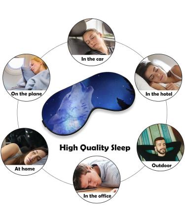 Wolf Howling Starry Sky Sleep Mask - Adjustable Blindfold for Night Travel and Nap - Buy Online on GoSupps.com