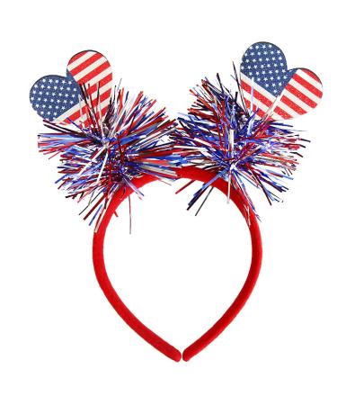 HOXIEYA Independence Day Headbands 4th of July Hair Band Patriotic Hair Band Holiday Party Gift Independence Day Hair Accessories American Flag Star Headpiece Headwear for Cosplay (Style 2)