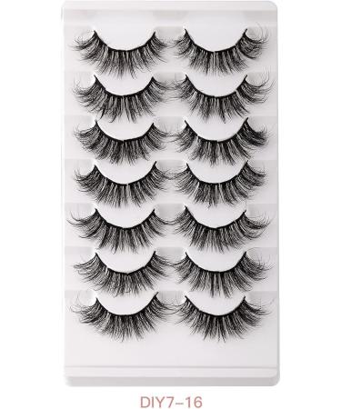 fdsmall False Eyelashes 8D Volume 15MM Wispy Long Fluffy Faux Mink Lashes Cat-Eye Natural Look False Eyelashes 7 Pairs (7 Pairs16) - Buy Online on GoSupps.com