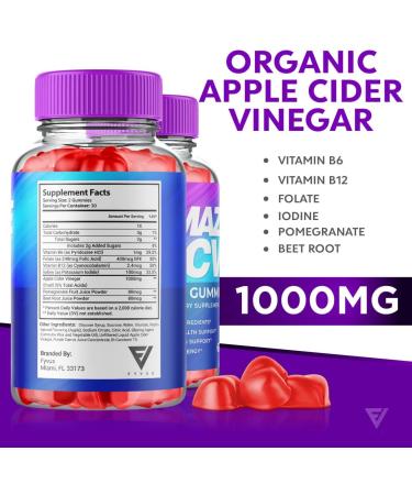 3 Pack Amaze ACV Keto Gummies for Weight Loss - Oprah Winfrey Apple Cider Vinegar Women - 180 Gummies - Buy Online on GoSupps.com