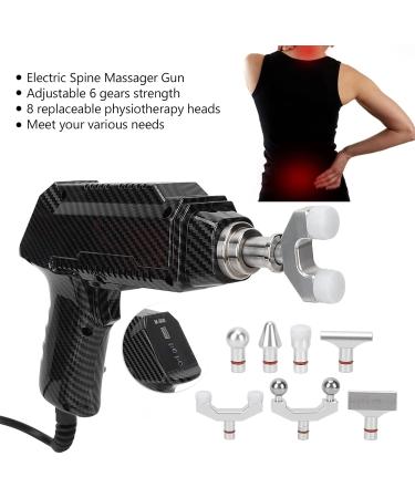 Professional Electrical Vertebral Chiropractor Tools - 6 Strength & 8 Massage Heads for Ultimate Body Relaxation - Black - Buy Online on GoSupps.com