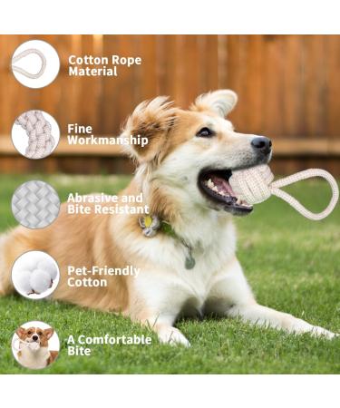 100% Natural Hemp Dog Toys Set - Durable Rope & Knot Ball for Training | Perfect for Puppies Medium & Large Dogs - Buy Online on GoSupps.com