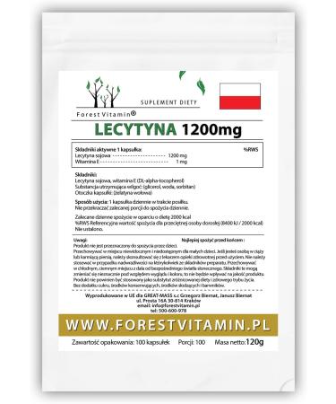 Forest Vitamin Lecithin 1200mg - 100 Soy Lecithin Capsules for Enhanced Memory & Concentration - International Shipping - Buy Online on GoSupps.com