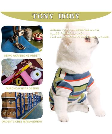 Tony Hoby Dog Suit for Men & Women - Soft Cotton Striped 4-Leg Overall in Blue & White for Comfortable Sleep - Buy Online on GoSupps.com