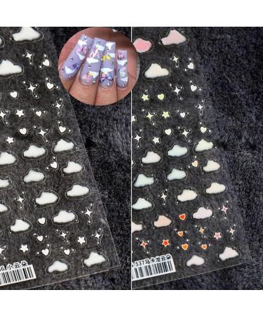 Nails Beauty Self-adhesive Back Glue Nail Supplies Nails Sticker for Summer Nail Art Decorations Nail Art Sticker Star Cloud Nail Sticker(White Clouds) - Buy Online on GoSupps.com