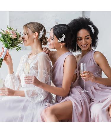 Elegant 6-Piece Rhinestone Bridal Hair Clip Set - Wedding Hairpins with Faux Diamond, Crystal, and Pearl - Metal Hair Accessories for Women and Girls - Buy Online on GoSupps.com