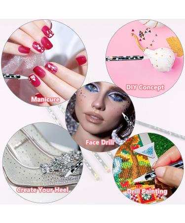 10-Piece Rhinestone Picker Tool Set - Wax Picker Pencil Nail Dotting Applicator Bead Sorting Tray Sharpener and Tweezers for DIY Nail Art - Buy Online on GoSupps.com