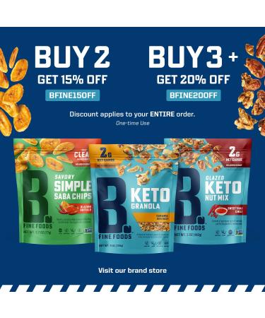 Keto Granola High Protein Snack Pack of 2 - Maple Cinnamon Crunch (9oz) | Coconut Seeds & Nuts | 2g Net Carbs | Gluten & Grain-Free | Kosher | Contains Nuts by B. Fine Foods - Buy Online on GoSupps.com