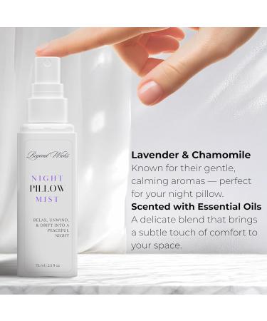 Pillow Spray Lavender Chamomile Sleep Spray with Essential Oils Relaxing Aromatherapy Mist for Pillows, Bedding, and Linens Nighttime Pillow Mist 75ml (2.5 fl oz) by Beyond Wicks - Buy Online on GoSupps.com