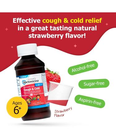 Children's Cough and Cold Liquid - Natural Strawberry Flavor - Cough Medicine for Kids Ages 6+ - 4 FL OZ - Shop Internationally - Buy Online on GoSupps.com