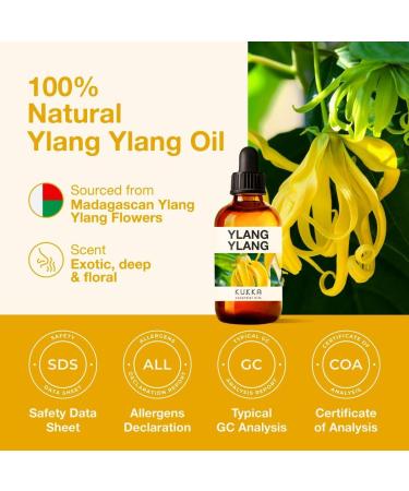 Kukka Ylang-Ylang Essential Oil 118ml - 100% Natural Therapeutic Grade for Skin & Hair Growth - Aromatherapy Diffuser Oil - Pack of 1 - Buy Online on GoSupps.com