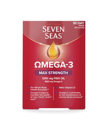 Seven Seas Omega-3 Fish Oil Max Strength Omega 3 + Vitamin D For Whole Body Health+ 30 Capsules