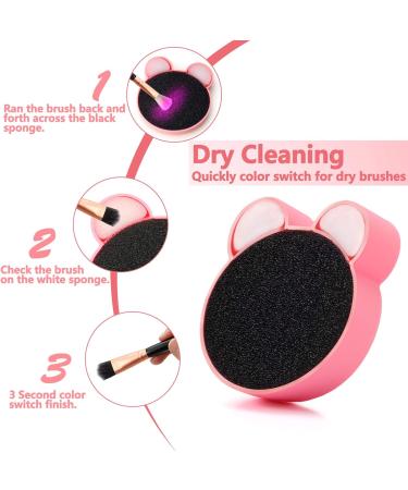 TailaiMei 2 Pack Makeup Brush Cleaning Mat & Color Removal Sponge - Silicone 2 in 1 Cleaner Pad for Wet & Dry Use (Pink & Purple - Buy Online on GoSupps.com
