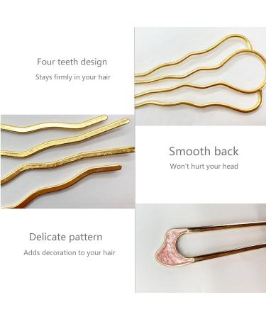Qiuming 10-Piece Metal Hair Fork Clip Set - Stylish U-Form Comb for Women & Girls - Silver & Gold Hair Accessories - Buy Online on GoSupps.com