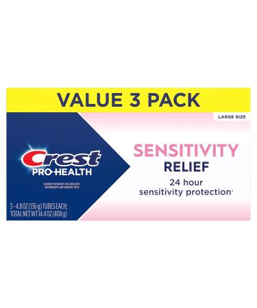 Crest Sensitivity Toothpaste 4.8 oz (3 Pack) Relieves Sensitivity Strengthens Gums Anticavity Clinically Proven Antibacterial Toothpaste - Buy Online on GoSupps.com
