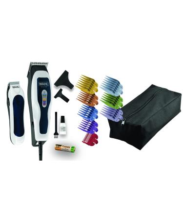 Choice Color Pro Combo hair cutter mains operation battery operation mini trimmer AA battery coloring system men with accessories 8 color-encoded uprising combs (3-25 mm)