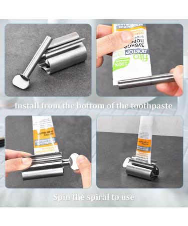 Piashow Tube Squeezer Set - 4 Stainless Steel Tube Presses with Stand for Creams Toothpaste & Tomato Paste - Perfect for Kids & Adults - Buy Online on GoSupps.com
