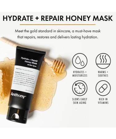 Anthony Hydrate + Repair Honey Mask - Nourishing Skin Treatment with Honey Vitamins C & E Glycerin & More | Soothes Dry Skin - 3 Oz - Buy Online on GoSupps.com