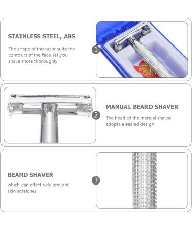 Lurrose Men's Manual Shaving Razor Set - Stainless Steel Hair Removal Device for a Smooth Shave - International Shipping Available - Buy Online on GoSupps.com