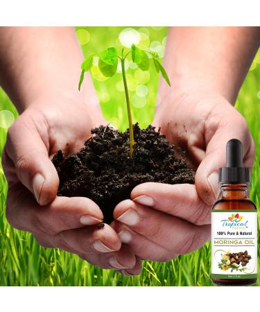 Moringa Oil - 100% Pure Cold-Pressed Vegan Hair & Skin Oil | Organic Non-GMO | All-Natural Anti-Wrinkle Treatment - Buy Online on GoSupps.com