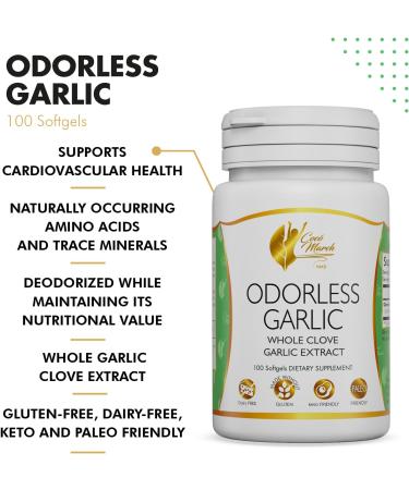 Coc March N.M.D Garlic Oil Supplement Odorless Garlic Extract from Whole Garlic, Immune Support & Microbiome Health, Clean Formula, Gluten & Dairy Free, Paleo & Keto Friendly, 50 Servings - Buy Online on GoSupps.com