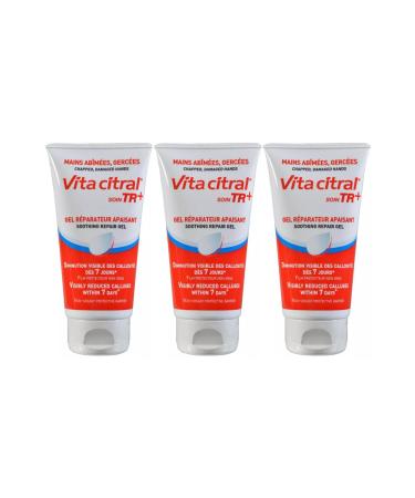Soin Tr+ | Gel Tr s R parateur Apaisant | Mains Abim es & Gerc es | Haute Hydratation | Confort Imm diat & Durable | Huile de Macadamia | Lot de 3x75mL