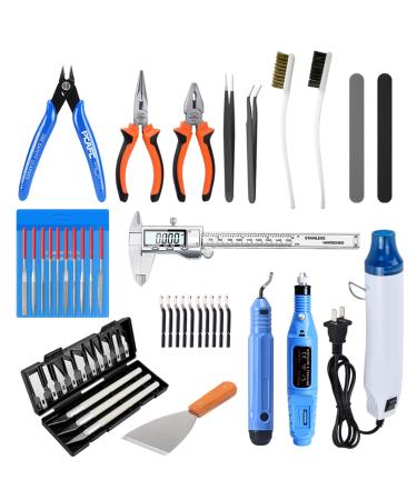 Muloo 3D Printer Parts Accessories Model Grinding Tool Set Hand Held Heat 3D Models Hand Cleaning Tool Kit Tweezers Pliers C#