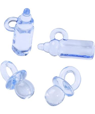 Heart Box Gift Set: 8 Light Blue Baby Pacifiers & Bottles | Perfect for Newborns - International Shipping Available - Buy Online on GoSupps.com