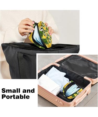 Banana Palm Leaf Stripe Sanitary Napkin Storage Bag Menstrual Pad Bag Portable Menstrual Cup Pouch with Zipper for Teen Girls Women Ladies Color 9 - Buy Online on GoSupps.com