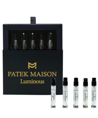 Patek Maison Perfume for Women and Men Luminous Mini Gift Set EDP Vial Spray Luminous 0.08 Fl Oz (Pack of 5)
