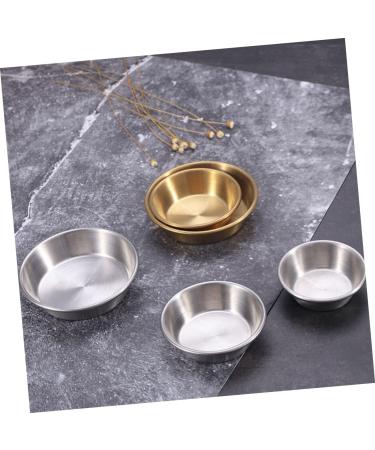 LIFKOME Vinegar Dish 4 Pcs Dish Round Ketchup Stainless Steel Metal Portion Cups 7X7X2CMx2pcs Silverx2pcs - Buy Online on GoSupps.com