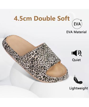 Chicsleil Cloud Slides for Men & Women | Comfortable EVA Flip-Flops & Bath Shoes | Slipproof Shower Slippers in Leopard | EU Sizes 36-45 - Buy Online on GoSupps.com