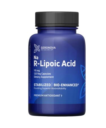 Bio-Enhanced R-Lipoic Acid 115 mg Capsules - 4 Month Supply - Stabilized R Alpha Lipoic Acid with Enhanced Absorption - R Lipoic Acid Supplement - 120 Count 120 Count (Pack of 1)