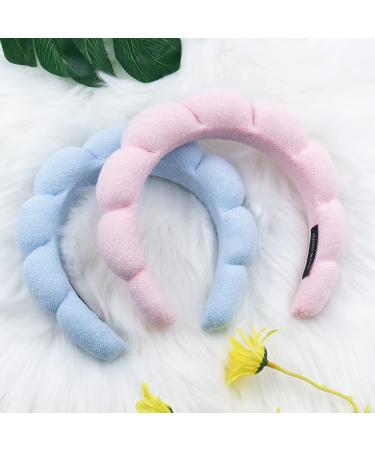 2Pack Women's Spa Headband for Skincare & Makeup - Pink+Blue - Buy Online on GoSupps.com