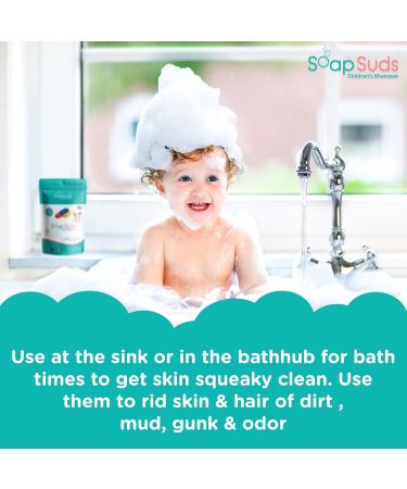 SOAP SUDS Kids 2-in-1 Shampoo & Bodywash - Frooty Tooty Scented Bar | No Artificial Ingredients | Easy Grip Building Block | 2 Pack | Made in USA - Buy Online on GoSupps.com