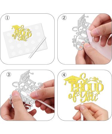 18pcs Yellow Glitter Cap Dessert Cupcake Topper Congrats Grad 2024 We Are So Proud of You Theme Decorations 2024 Preschool High School College Graduation Party Decor Supplies - Buy Online on GoSupps.com