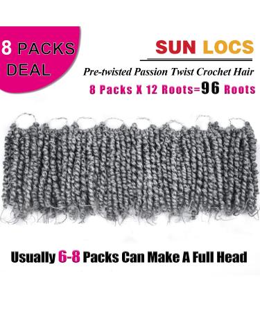 Pre-twisted Passion Twist Crochet Hair 8 Packs 8 Inch Pre-looped Crochet Braids TGrey# - Synthetic Bohemian Braiding Hair Extensions for Black Women - Buy Online on GoSupps.com