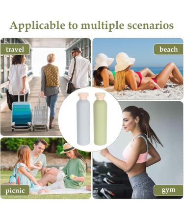 2PC Refillable Crushed Travel Bottles - Portable Shampoo & Lotion Containers with Hinged Lid - Safe 260ml Green & Blue - Buy Online on GoSupps.com