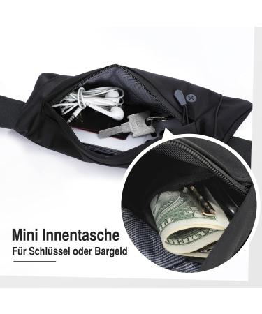 JASGOOD Hip Pocket Elastic Running Pocket for Men & Women - Jogging Fitness Belt & Breast Pocket - Black - Buy Online on GoSupps.com