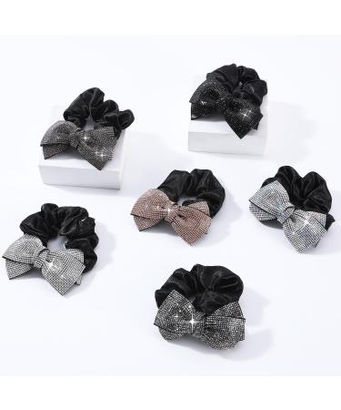 1 Piece Hair Scrunchie with Rhinestone Bow Women's Elastic Hair Band Ponytail Holder Rubber Bands Scrunchies Hair Bow Hair Rings Hair Accessories Headpiece for Women and Girls Champagne 1 champagne - Buy Online on GoSupps.com