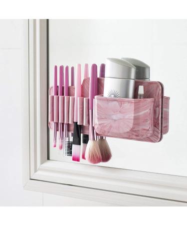 Silicone Wall Mounted Makeup Brush Holder - Brushes Storage Organizer for Bathroom - Mounts to Mirror or Tile - Toothbrush Holder - Buy Online on GoSupps.com