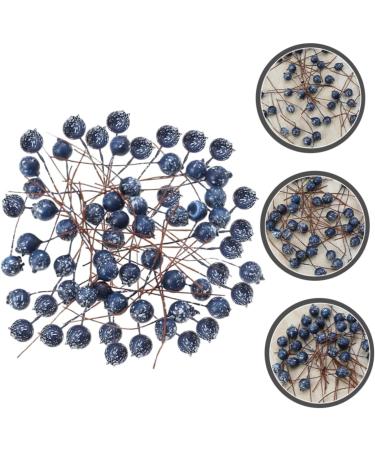 ABOOFAN 100pcs Simulation Blueberry Decoration Red Berry Branches Faux Blueberries Stems Artificial Christmas Pick Blue Pip Berry Stems Spray Holly Berry Stem Manual Foam Party Supplies Dark Blue 6.00X1.20X1.20CM - Buy Online on GoSupps.com