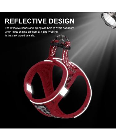 Suredoo XXS Dog Harness with Leash - Reflective Breathable & Anti-Train Design for Small & Medium Dogs - Red Checked Pattern - Buy Online on GoSupps.com