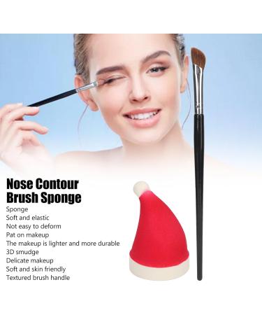 Angle Brush Sponge Kit Soft Portable Face Beauty Sponges Brush Red Christmas Hat Shape Makeup Sponge Nose Shadow Brush Set for Highlighting Eyebrows Shading - Buy Online on GoSupps.com