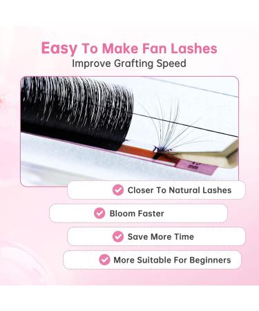 Self-Faned Easy Fan Eyelashes | Volume Technology C-D Curl Extensions | 2D-20D 0.05mm Thickness | 13mm Length - Shop Internationally - Buy Online on GoSupps.com