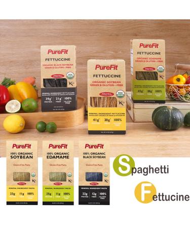 PureFit Black Bean Fettuccine Pasta - High Protein, Plant Based, Keto Friendly, Gluten-Free, Vegan, Non-GMO, Organic Bean Noodles - 8 oz (4 Servings) - Buy Online on GoSupps.com