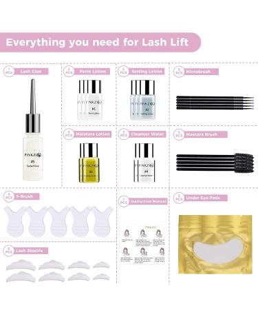 PINKZIO Professional Eyelash Perm Kit - Salon Quality Lash Lift and Curling Treatment - Buy Online on GoSupps.com