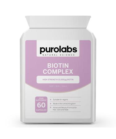 Biotin Hair Growth Supplement 10 000mcg - 90 High Strength Biotin Capsules - Hair Vitamins - Vegan - No Fillers - Made in UK