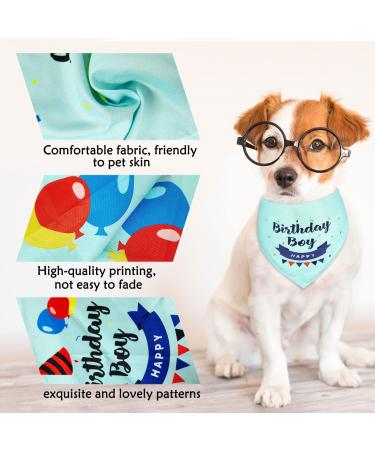 Dog Birthday Bandana for Boy Pets - Happy Birthday Triangle Scarf for Small Medium Dogs and Cats - Blue-Green Party Supplies - Buy Online on GoSupps.com